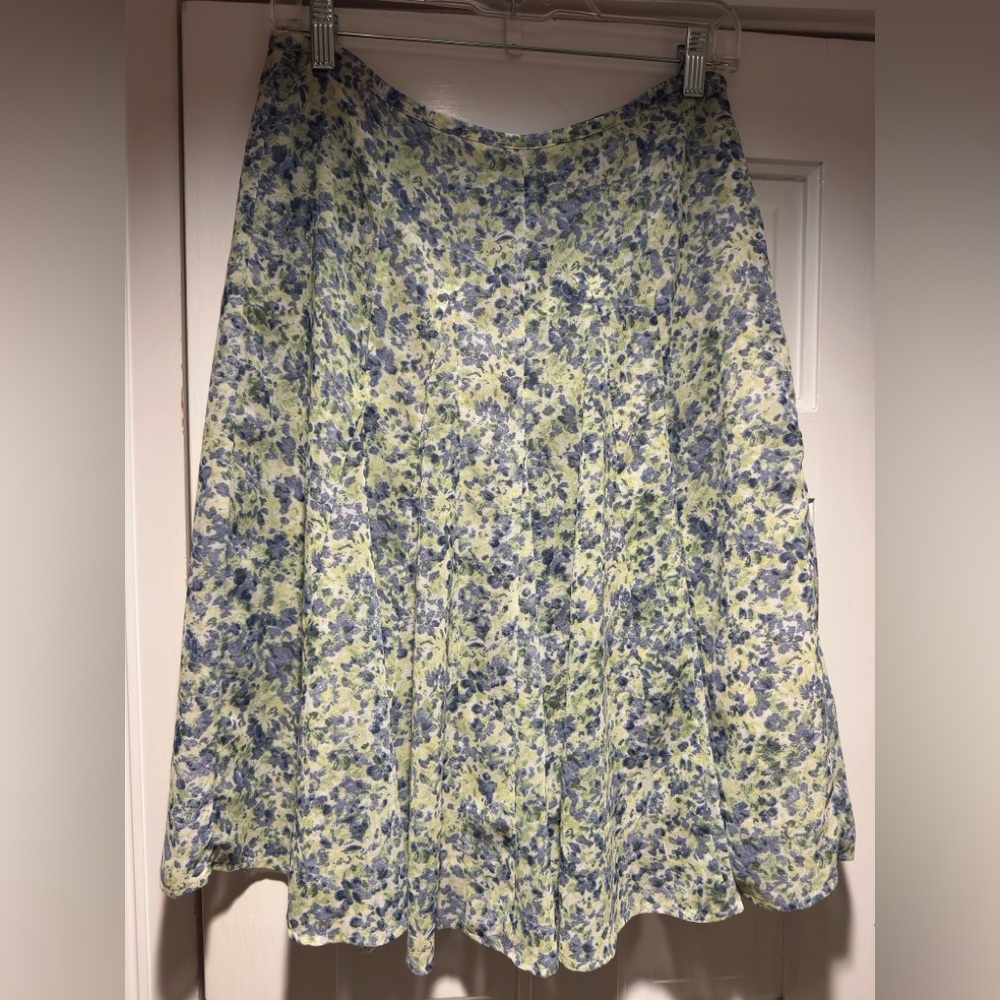 Talbots Petites Floral Midi Skirt